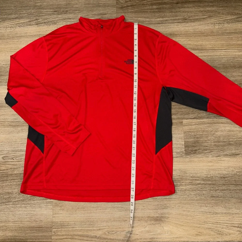 The‎ North Face VaporWick 1/4 Zip Pullover Red Black Athletic Men's XL